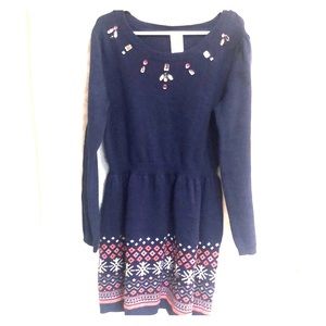 Winter Christmas Holiday Dress Navy
